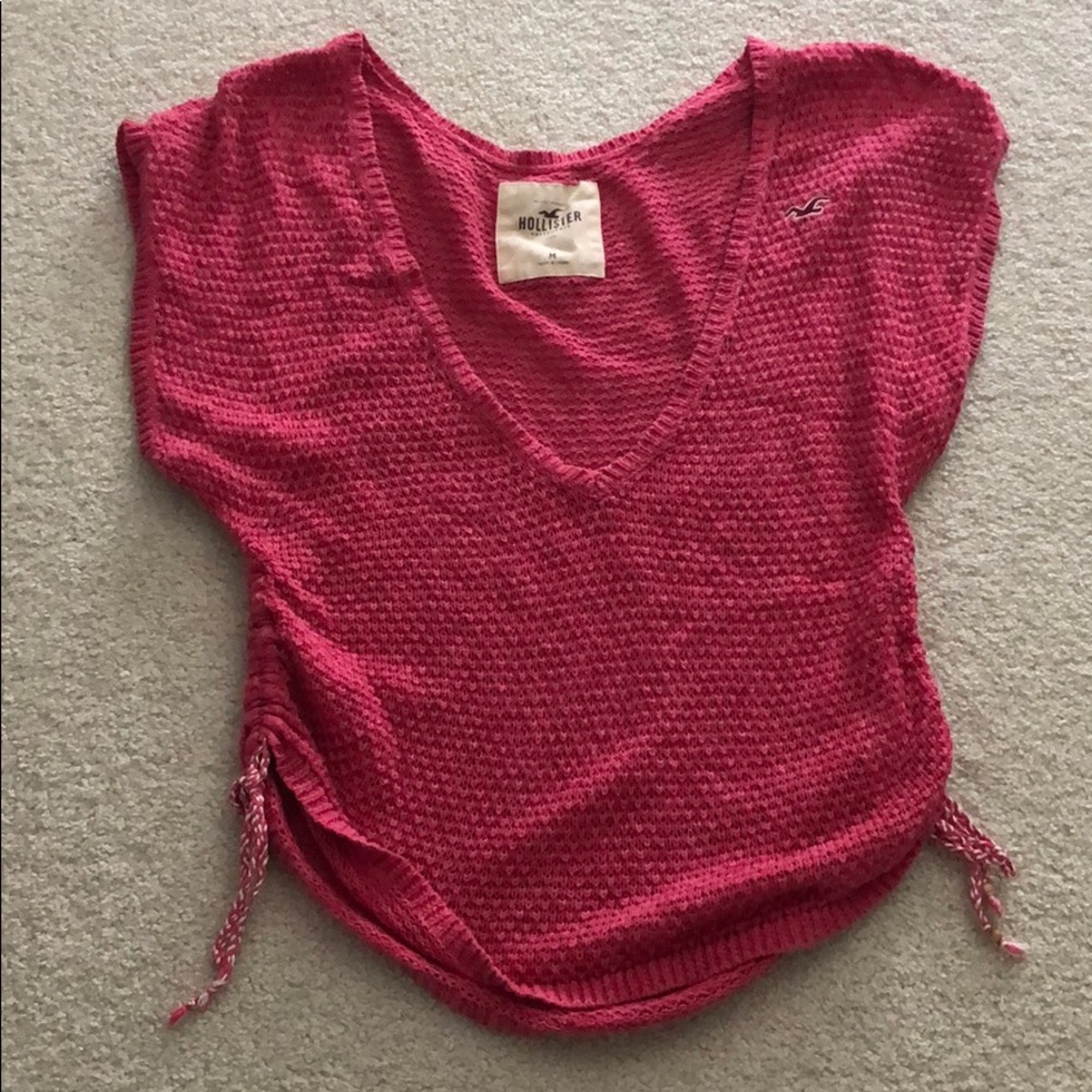 Hollister Oversized V Neck Short Sleeve Sweater Size Medium